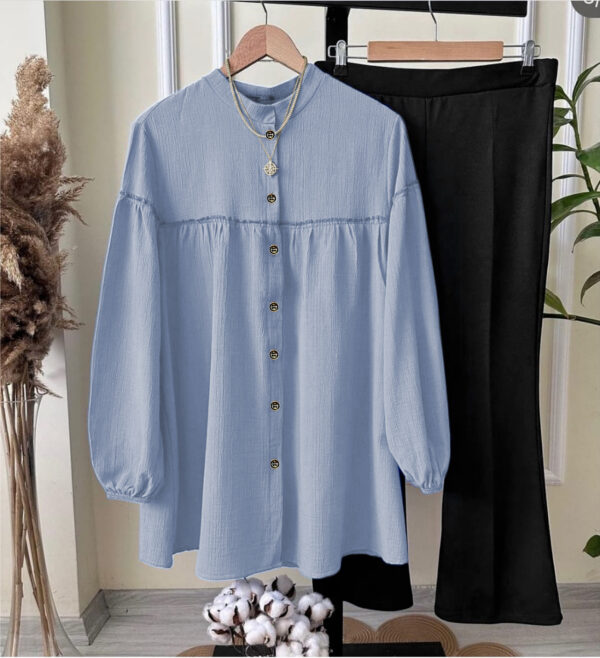 Western Georgette Arrival ❤ Front Kaaj Button Western Top With Plazo 2Piece - Image 2