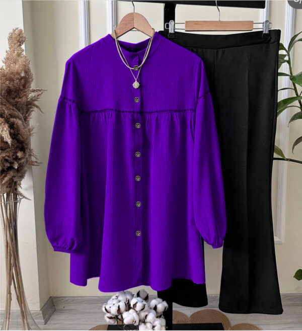 Western Georgette Arrival ❤ Front Kaaj Button Western Top With Plazo 2Piece - Image 3
